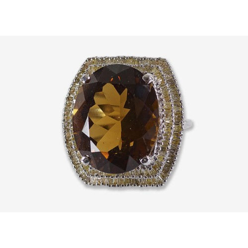 CITRIN-DIAMANT-RING : (DOBIASCHOFSKY AUKTIONEN AG)