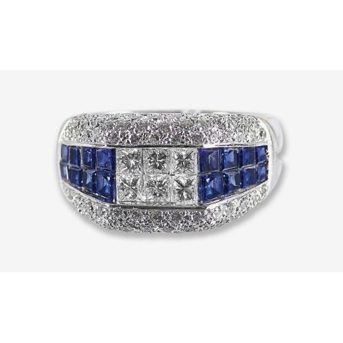 SAPHIR-DIAMANT-RING : (DOBIASCHOFSKY AUKTIONEN AG)