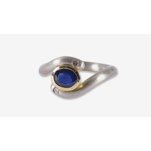 SAPHIR-BRILLANT-RING : Adamek, Bern (DOBIASCHOFSKY AUKTIONEN AG)