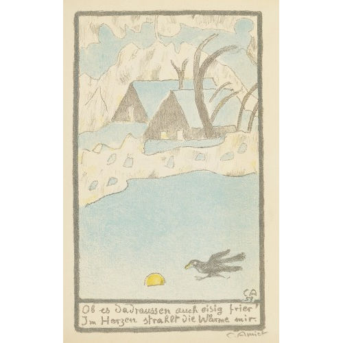 CUNO AMIET : 'Winterlandschaft mit Kr�he' (DOBIASCHOFSKY AUKTIONEN AG)