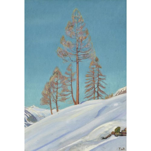 FRAN�OIS DE RIBAUPIERRE : Sonnige Winterhalde mit Nadelb�umen (DOBIASCHOFSKY AUKTIONEN AG)