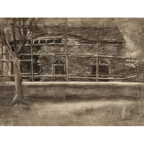 AUGUSTO SARTORI : Landschaft im Tessin mit Haus im Bauger�st (DOBIASCHOFSKY AUKTIONEN AG)