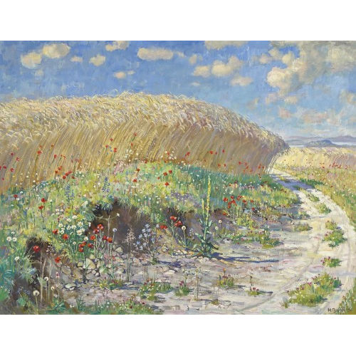 HANS BANDI : Getreidefeld mit Wiesenblumen auf Grasnarbe (DOBIASCHOFSKY AUKTIONEN AG)