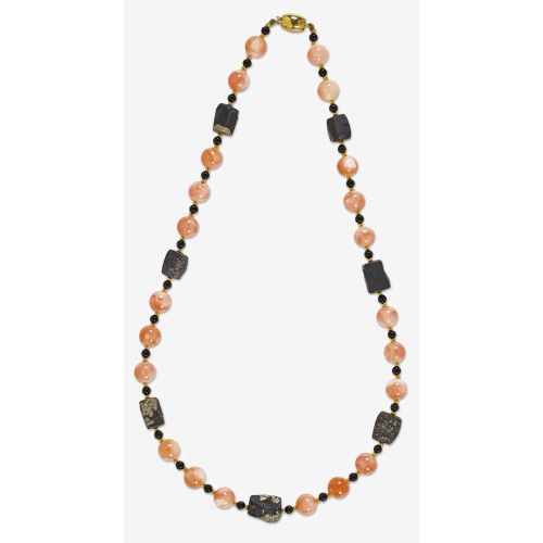 KORALLEN-SCHIEFERPYRIT-ONYX-COLLIER : (DOBIASCHOFSKY AUKTIONEN AG)
