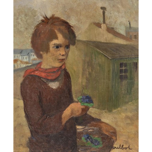 FRANCISQUE POULBOT : Knabe mit Blumenkorb (DOBIASCHOFSKY AUKTIONEN AG)