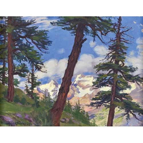 WALDEMAR THEOPHIL FINK : 'Saas-Fee (Fletschhorn und Lagginhorn)' (DOBIASCHOFSKY AUKTIONEN AG)
