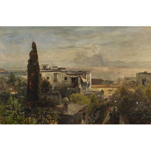 OSWALD ACHENBACH : Neapolitanische Landschaft (DOBIASCHOFSKY AUKTIONEN AG)