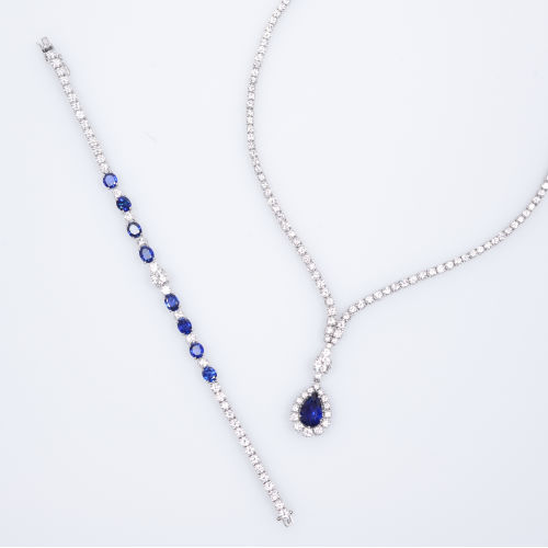 SAPHIR-BRILLANT-SET : (DOBIASCHOFSKY AUKTIONEN AG)