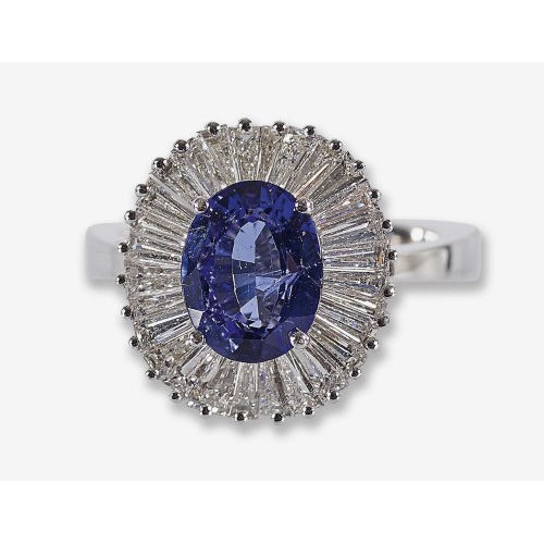 TANSANIT-BRILLANT-RING : (DOBIASCHOFSKY AUKTIONEN AG)