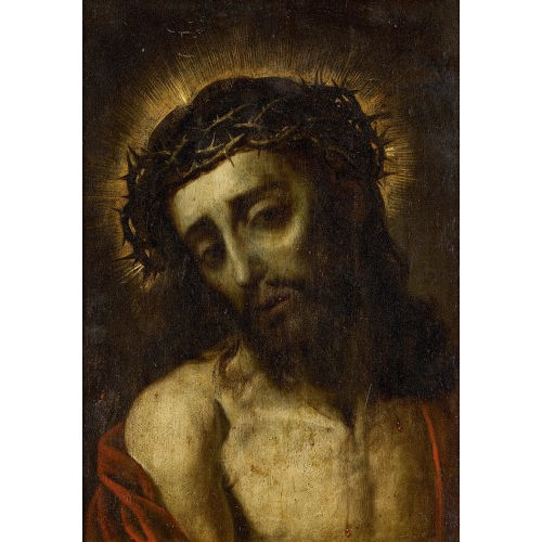 LUIS DE (GEN. EL DIVINO) MORALES : Christus mit Dornenkrone (DOBIASCHOFSKY AUKTIONEN AG)