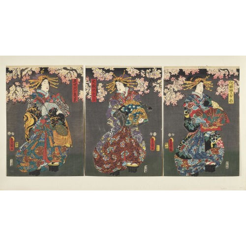KUNISADA UTAGAWA : Triptychon mit Kabukischauspielern (DOBIASCHOFSKY AUKTIONEN AG)