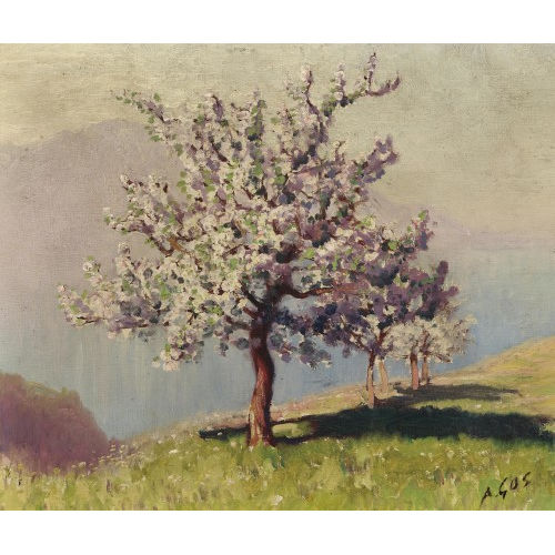 ALBERT HENRY JOHN GOS : Bl�hende Obstb�ume auf einer Anh�he (DOBIASCHOFSKY AUKTIONEN AG)