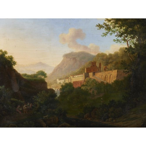 19. JH. ITALIEN : Berglandschaft mit Klosteranlage (DOBIASCHOFSKY AUKTIONEN AG)
