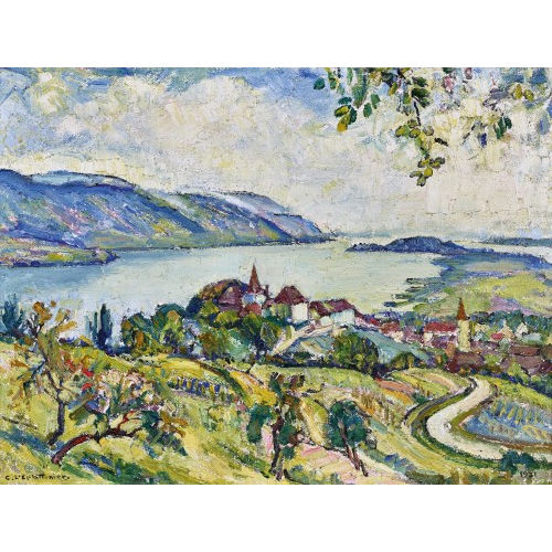 CHARLES L'EPLATTENIER : 'Cerlier. Lac de Bienne' (DOBIASCHOFSKY AUKTIONEN AG)