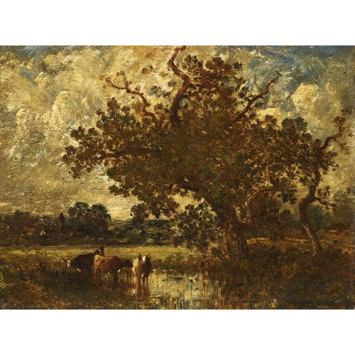 L�ON VICTOR DUPR� : Troupeau � la mare (DOBIASCHOFSKY AUKTIONEN AG)