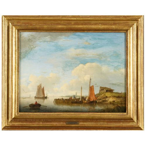 JOHANNES HERMANUS KOEKKOEK : K�stenpartie mit ruhiger See (DOBIASCHOFSKY AUKTIONEN AG)