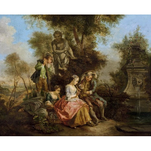 NICOLAS LANCRET : Le ma�tre galant (DOBIASCHOFSKY AUKTIONEN AG)