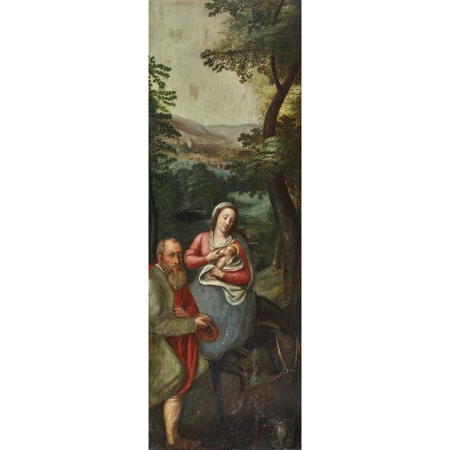 16./17. JH. OBERRHEIN : Die Heilige Familie auf der Flucht (DOBIASCHOFSKY AUKTIONEN AG)
