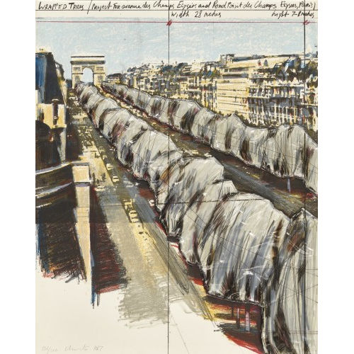 CHRISTO UND JEANNE-CLAUDE) CHRISTO & JEANNE-CLAUDE (JAVACHEFF : 'Wrapped Trees, Project for Avenue des Champs Elys�es, Paris' (DOBIASCHOFSKY AUKTIONEN AG)
