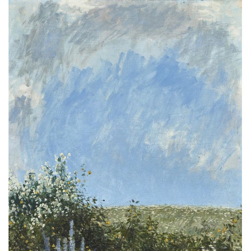 WERNER GFELLER : Wiesenpartie unter Wolkenhimmel (DOBIASCHOFSKY AUKTIONEN AG)