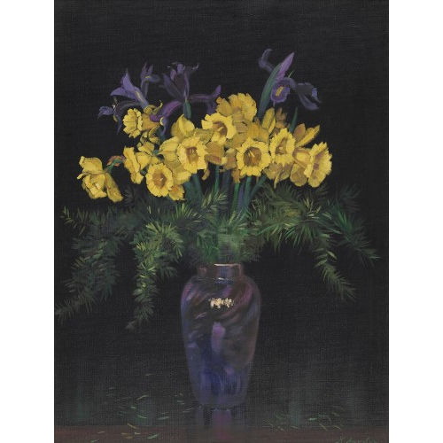 KARL ANNELER : Osterglocken und Iris in Vase (DOBIASCHOFSKY AUKTIONEN AG)