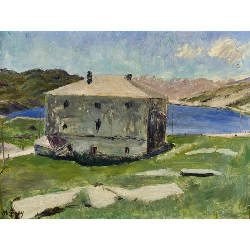 MARGUERITE FREY-SURBEK : Seelandschaft mit einem Haus (DOBIASCHOFSKY AUKTIONEN AG)