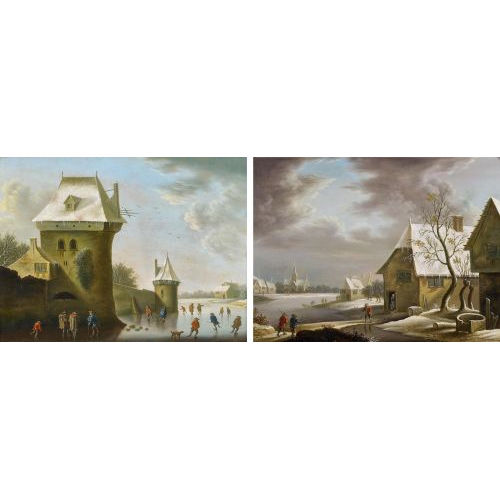 19. JH. HOLLAND : Winterlandschaften. Gegenst�cke (DOBIASCHOFSKY AUKTIONEN AG)