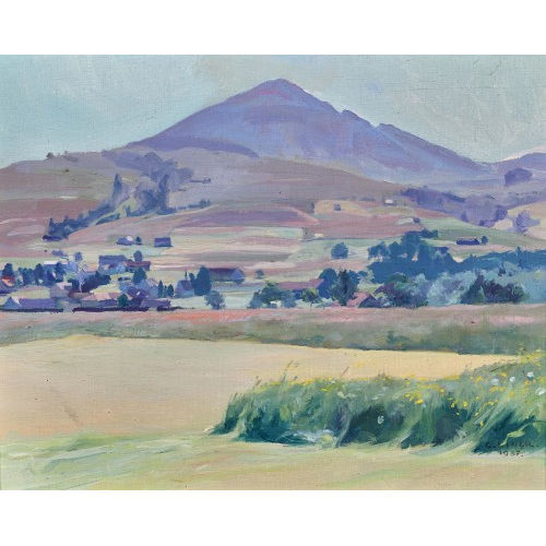 CARL AUGUST LINER : Appenzeller Landschaft mit Berg (DOBIASCHOFSKY AUKTIONEN AG)