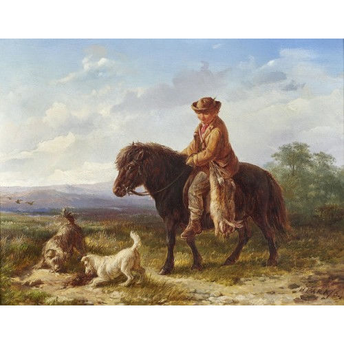 HENRY PARK : Boy on a pony and two dogs (DOBIASCHOFSKY AUKTIONEN AG)