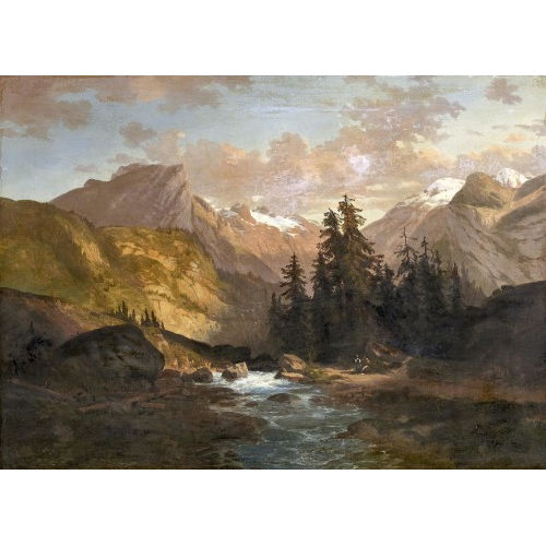 GUSTAVE EUGNE CASTAN : Gebirgsbach mit Staffage (DOBIASCHOFSKY AUKTIONEN AG)