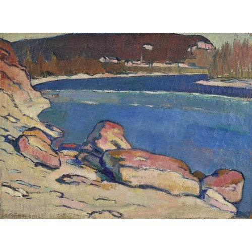 ARNOLD FIECHTER : 'Abend am Rhein' (DOBIASCHOFSKY AUKTIONEN AG)