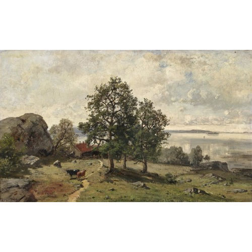OSCAR EMIL T�RNA : Sommerlandschaft am Seeufer (DOBIASCHOFSKY AUKTIONEN AG)