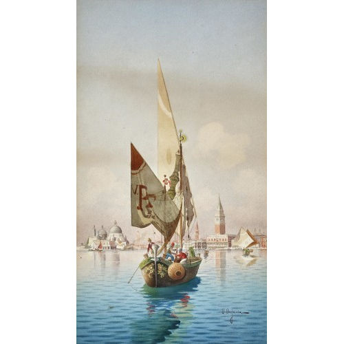 UMBERTO ONGANIA : 'Scene in Venice' (DOBIASCHOFSKY AUKTIONEN AG)
