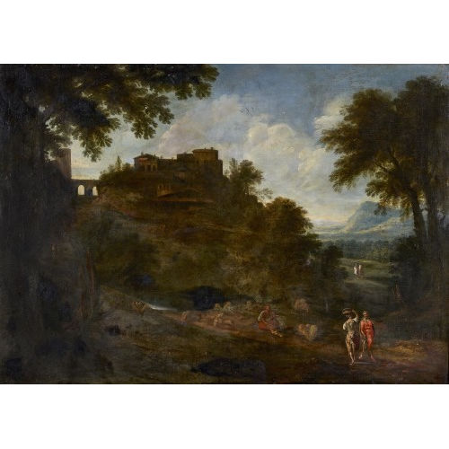 17. JH. ITALIEN : Weite Landschaft mit Stadt und Staffage (DOBIASCHOFSKY AUKTIONEN AG)