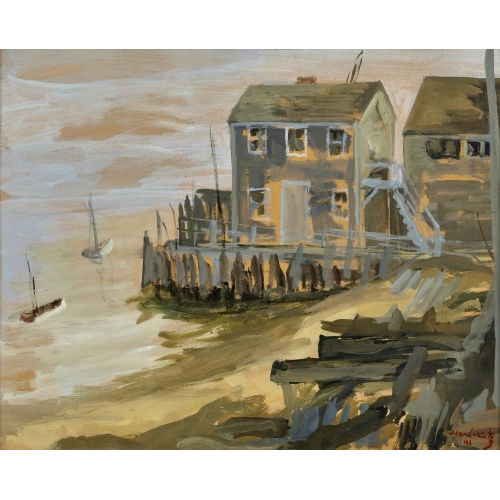 EMMANUEL MAN�-KATZ : Strandlandschaft mit H�usern (DOBIASCHOFSKY AUKTIONEN AG)