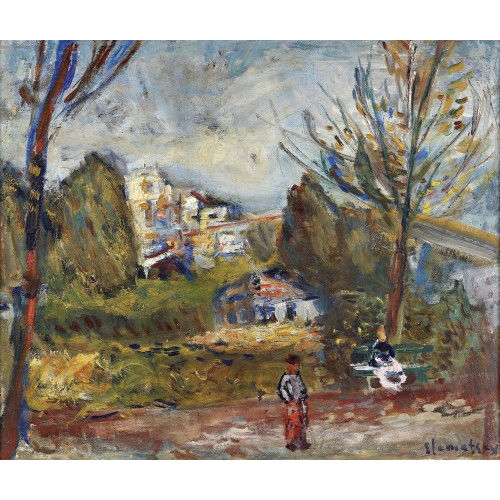 AVIGDOR STEMATSKY : Landschaft mit zwei Figuren (DOBIASCHOFSKY AUKTIONEN AG)