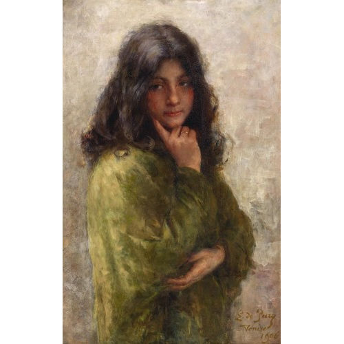 BARON EDMOND JEAN DE PURY : Portrait d'une jeune italienne (DOBIASCHOFSKY AUKTIONEN AG)