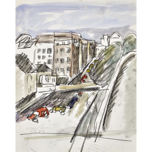 GOTTLIEB KURFISS : Strassenszene (DOBIASCHOFSKY AUKTIONEN AG)