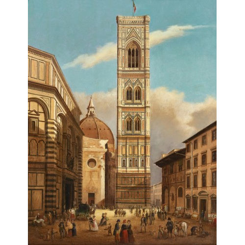 19. JH. ITALIEN : Der Campanile di Giotto in Florenz (DOBIASCHOFSKY AUKTIONEN AG)
