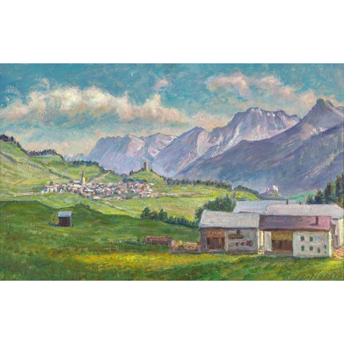 OSCAR NUSSIO : Sommerliche Berglandschaft (DOBIASCHOFSKY AUKTIONEN AG)