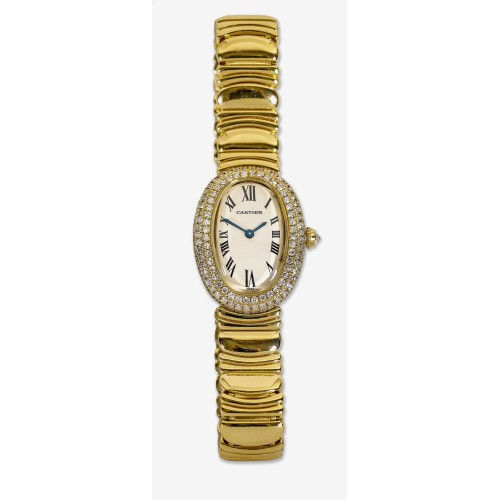 CARTIER : Damenarmbanduhr 'Baignoire Joaillerie' (DOBIASCHOFSKY AUKTIONEN AG)