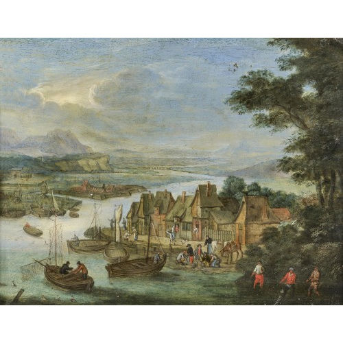 17./18. JH. FL�MISCH : Flusslandschaft mit Staffage (DOBIASCHOFSKY AUKTIONEN AG)