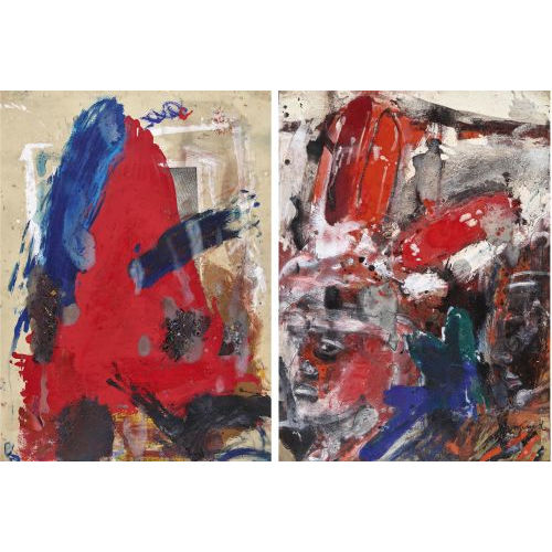 ROGER PFUND : 'Indian and Landscape'. Diptychon (DOBIASCHOFSKY AUKTIONEN AG)
