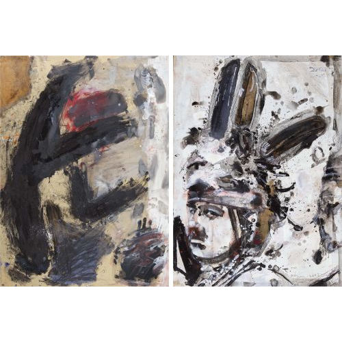 ROGER PFUND : 'Indian and Landscape'. Diptychon (DOBIASCHOFSKY AUKTIONEN AG)