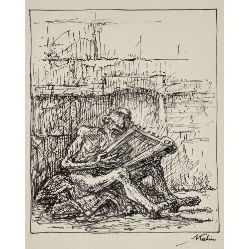 ALFRED KUBIN : Der Harfenspieler (DOBIASCHOFSKY AUKTIONEN AG)