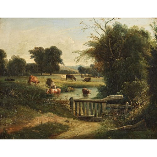 JULES DUPR� : K�he am Weiher und im Wasser (DOBIASCHOFSKY AUKTIONEN AG)