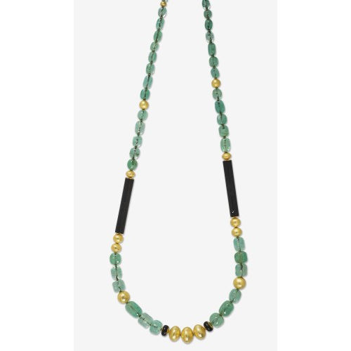 SMARAGD-EBENHOLZ-COLLIER : (DOBIASCHOFSKY AUKTIONEN AG)