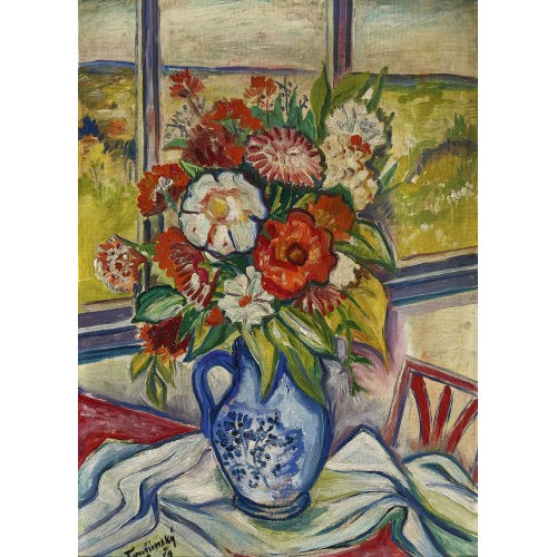 R. TOUZIMSKY : 'Kytice na verande' (Blumenstrauss auf der Veranda) (DOBIASCHOFSKY AUKTIONEN AG)
