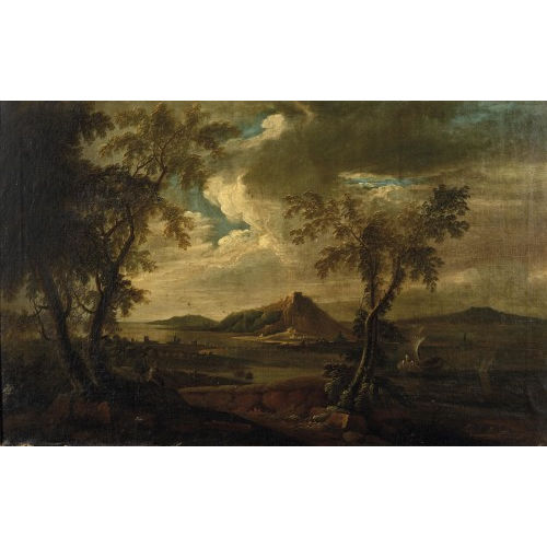 18. JH. ITALIEN : Weite Landschaft mit Br�cke (DOBIASCHOFSKY AUKTIONEN AG)