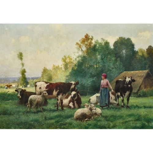 JULIEN DUPR� : Laiti�re avec vaches et moutons (DOBIASCHOFSKY AUKTIONEN AG)
